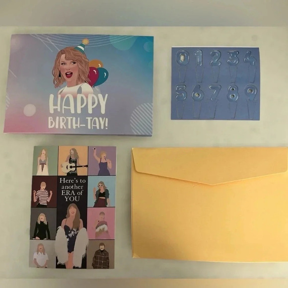 Taylor Swift Happy Birthday Card Swiftie Gift Eras Tour Pop Up 2 Card Set - Picture 7 of 7